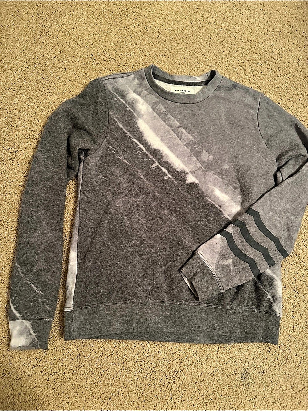 Sol Angeles Gray Abstract Sweatshirt Size XS